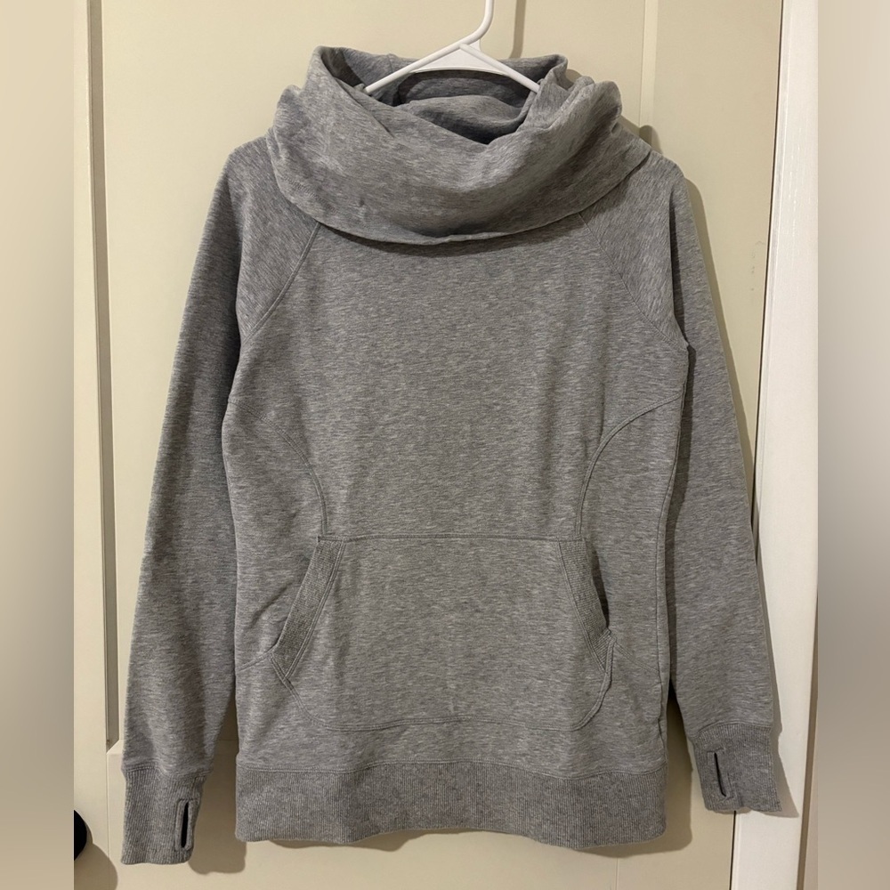Cozy Gray Women's Cowl Neck Long Sleeve Sweater